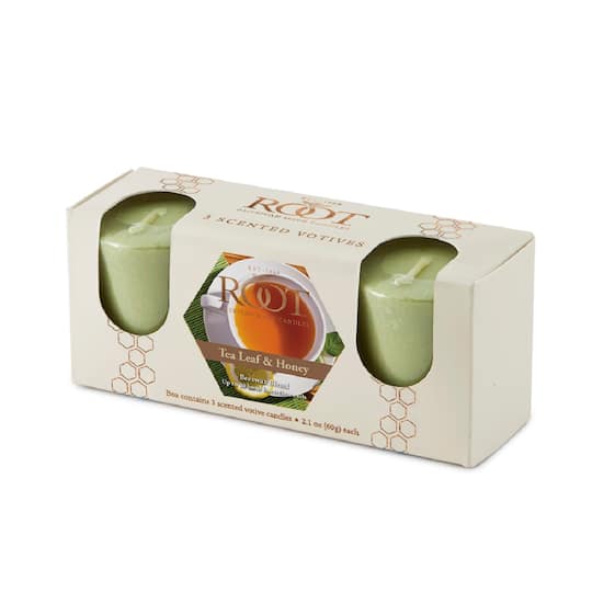 Root Candles Scented 20 Hour Beeswax Blend Votive Candles Gift Box in Tea Leaf/Honey | Michaels®